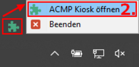 Bild 2: Aagon Client Management Platform (ACMP) Kiosk - Kontextmenü Bild 2: Aagon Client Management Platform (ACMP) Kiosk - Kontextmenü