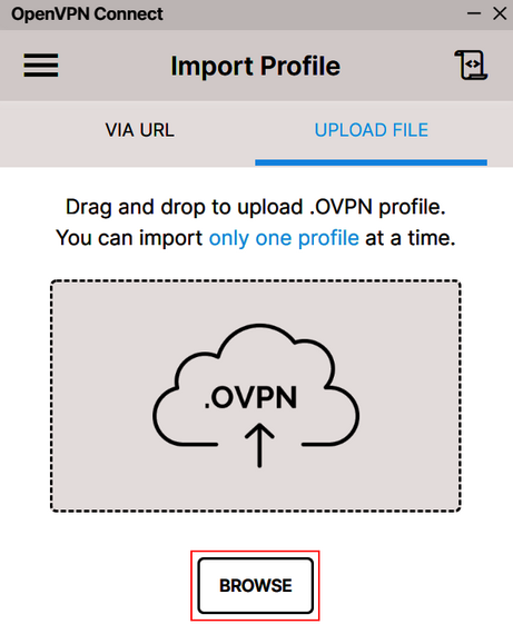 Bild 4: OpenVPN Connect - Konfigurationsdatei importieren Bild 4: OpenVPN Connect - Konfigurationsdatei importieren