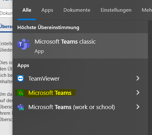 Nun starten Sie TEAMS erneut Nun starten Sie TEAMS erneut