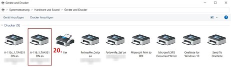 Bild 8: Geräte und Drucker - Neu hinzugefügter Drucker wird in der Liste der Drucker angezeigt Bild 8: Geräte und Drucker - Neu hinzugefügter Drucker wird in der Liste der Drucker angezeigt